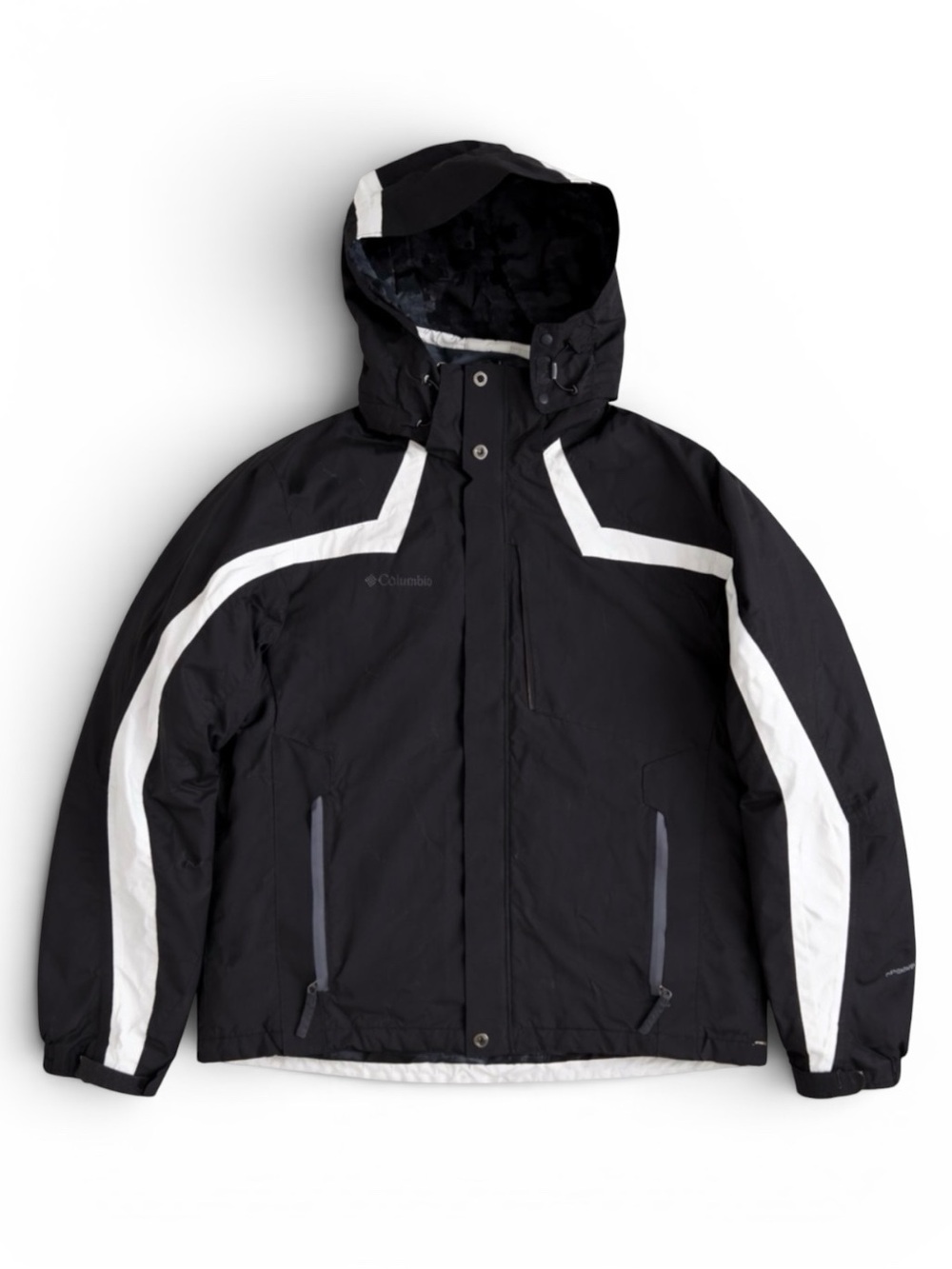Columbia Omni-Tech Waterproof Ski Jacket Vintage Y2K Winter Coat Black White M